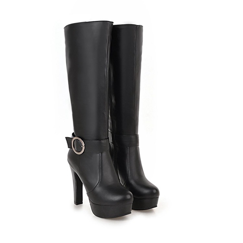 Riding Boot Short - Joelho botas altas moda feminina outono