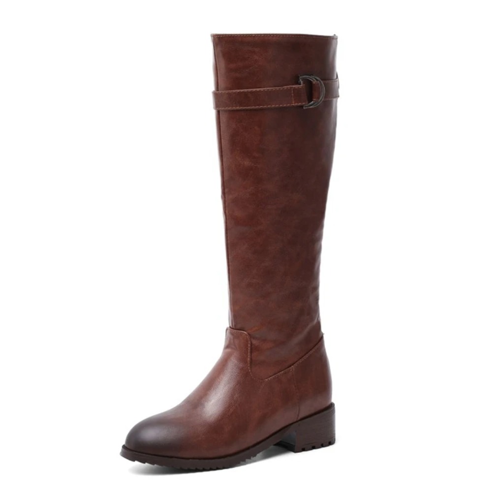 Riding Boot Short - Joelho botas altas mulheres ponted toe