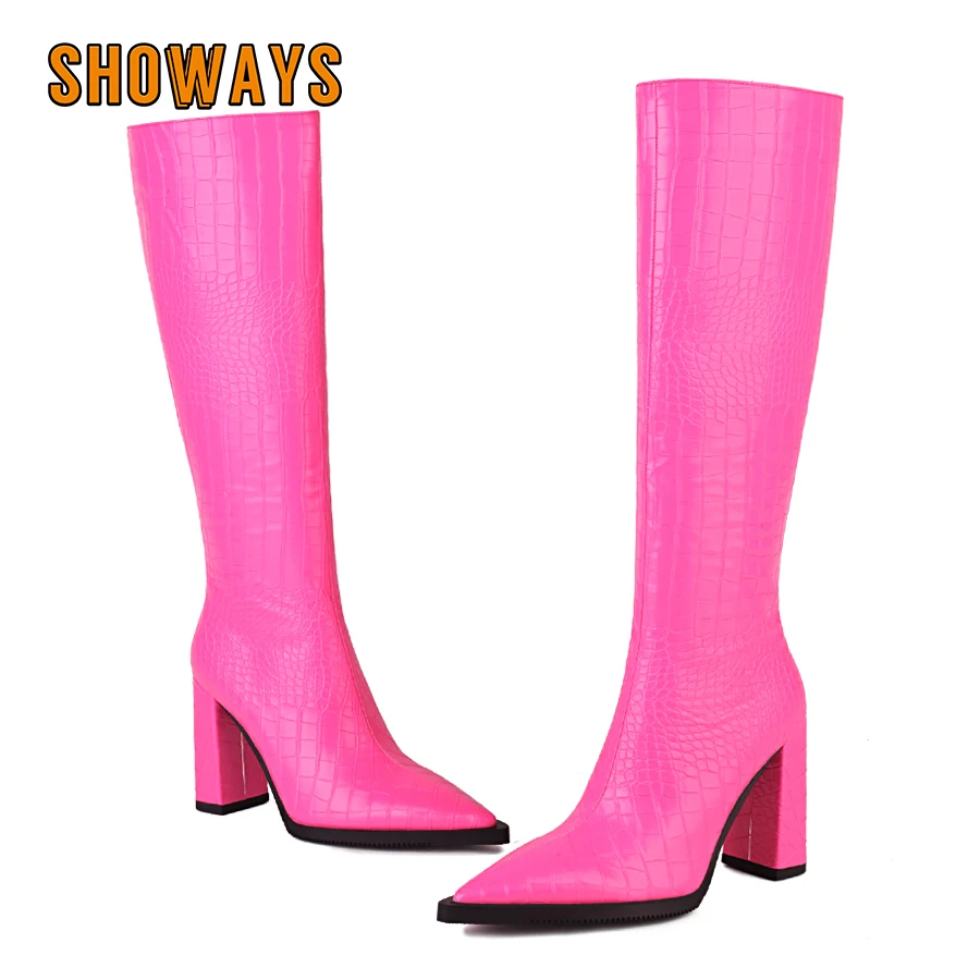 Riding Boot Short - Botas femininas de couro de crocodilo