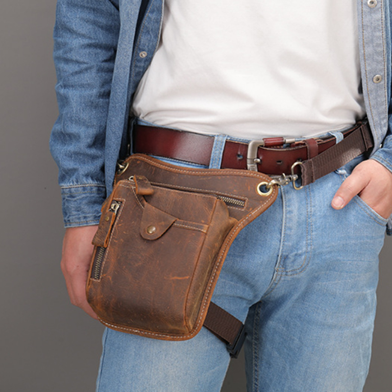 Motorcycle Gear Bag - Pochete masculina vintage de cintura, bolsa