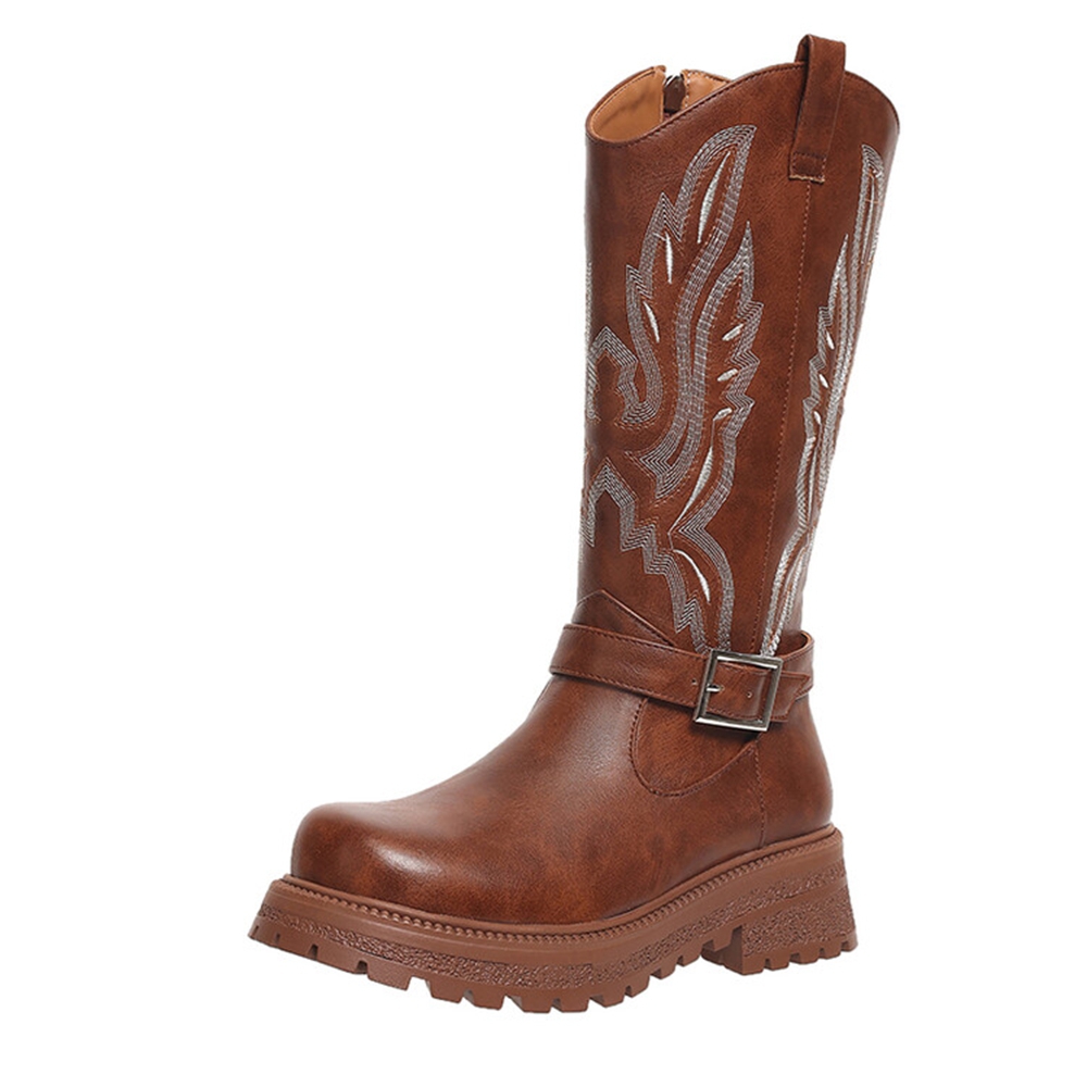 Riding Boot Short - Mulheres joelho botas altas salto grosso