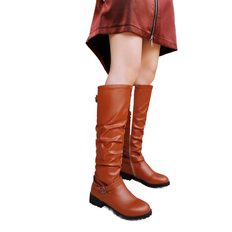 Riding Boot Short - Botas Femininas de Cano Alto Plissadas