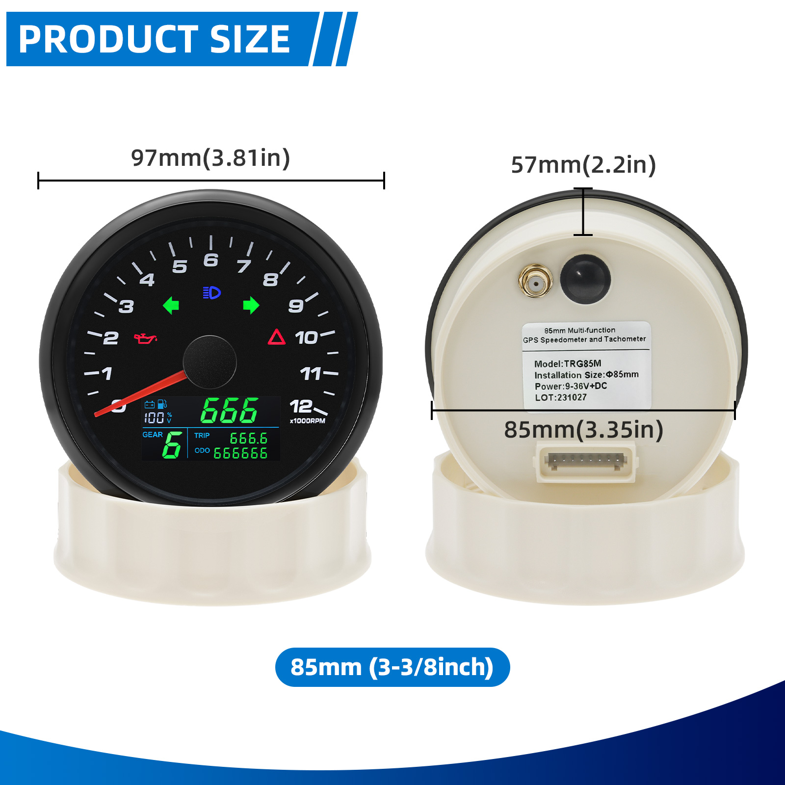 6 em 1 0-12000rpm tacômetro 85 - Motorcycle Gear Levels avaliação e preço